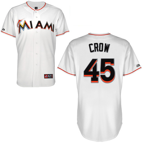 Aaron Crow #45 Youth Baseball Jersey-Miami Marlins Authentic Home White Cool Base MLB Jersey